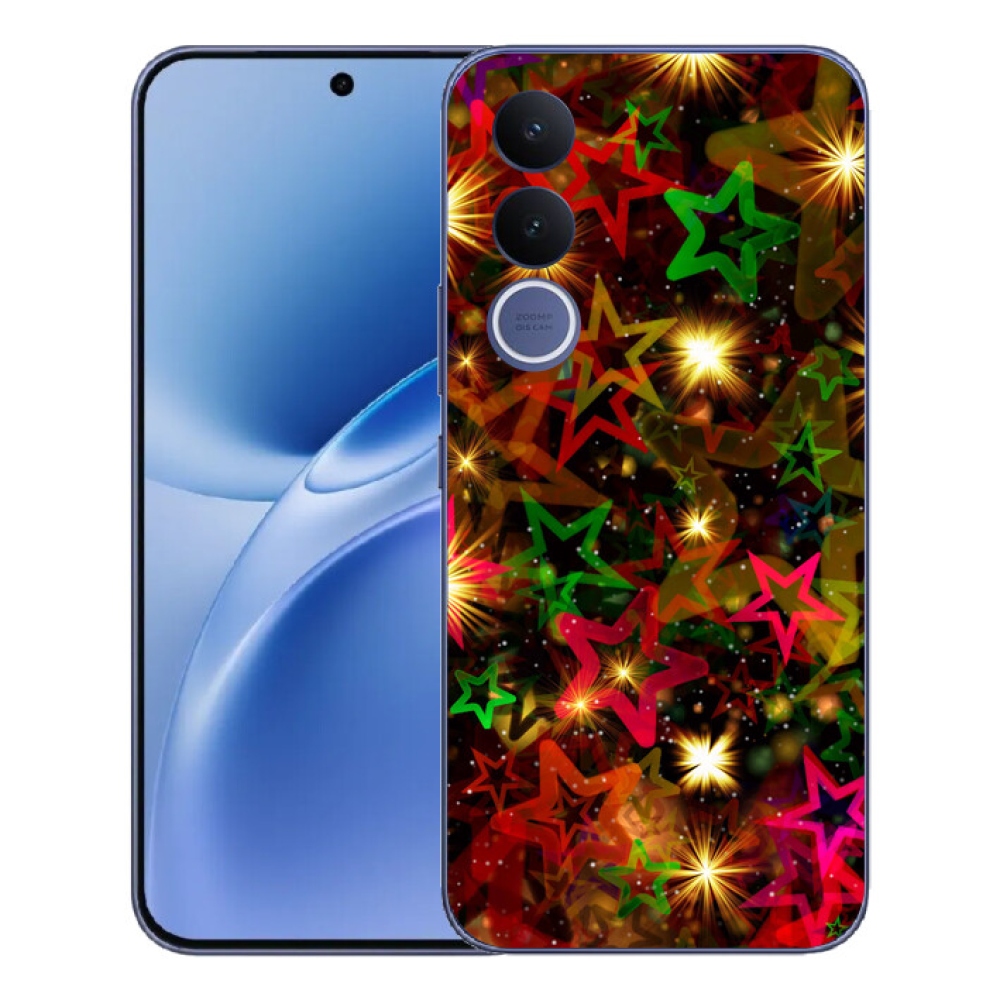 Gelový kryt mmCase na Vivo V70 FE - barevné hvězdičky