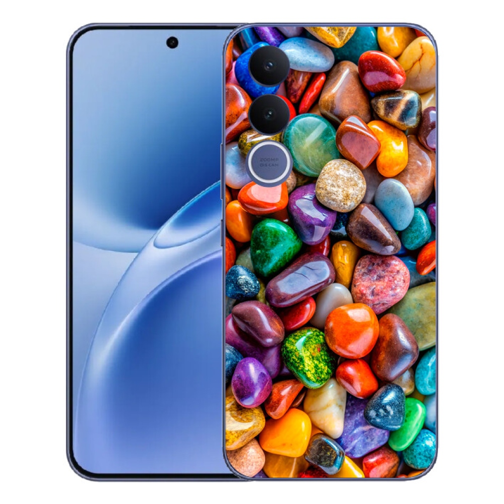 Gelový kryt mmCase na Vivo V70 FE - barevné kamínky