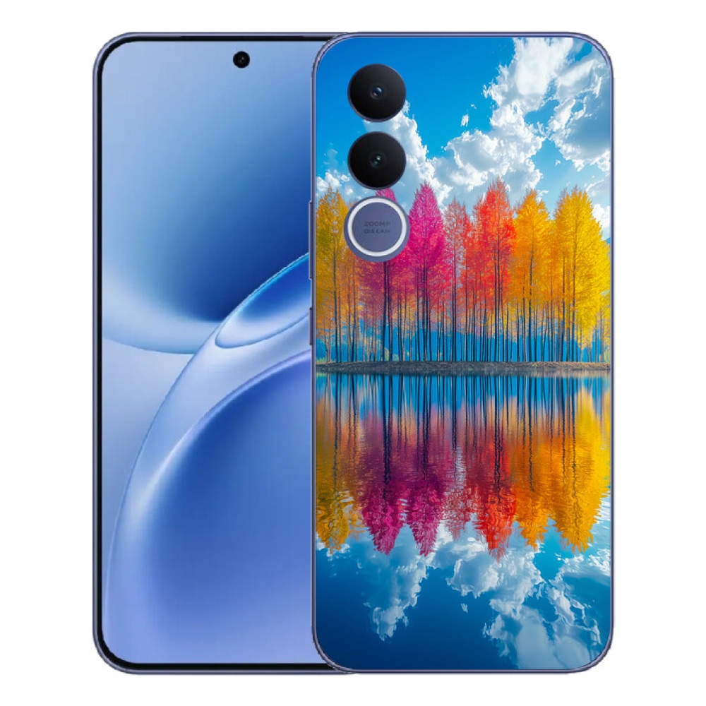 Gelový kryt mmCase na Vivo V70 FE - barevné stromy