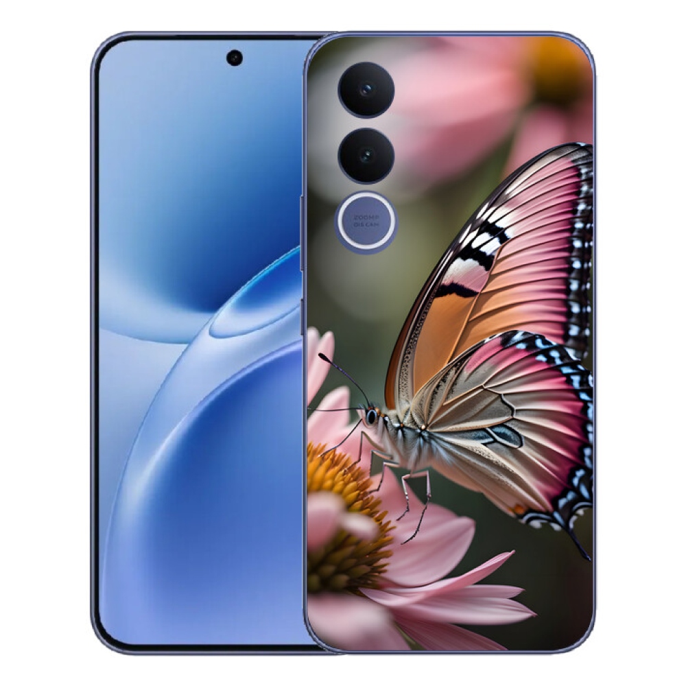 Gelový kryt mmCase na Vivo V70 FE - barevný motýl