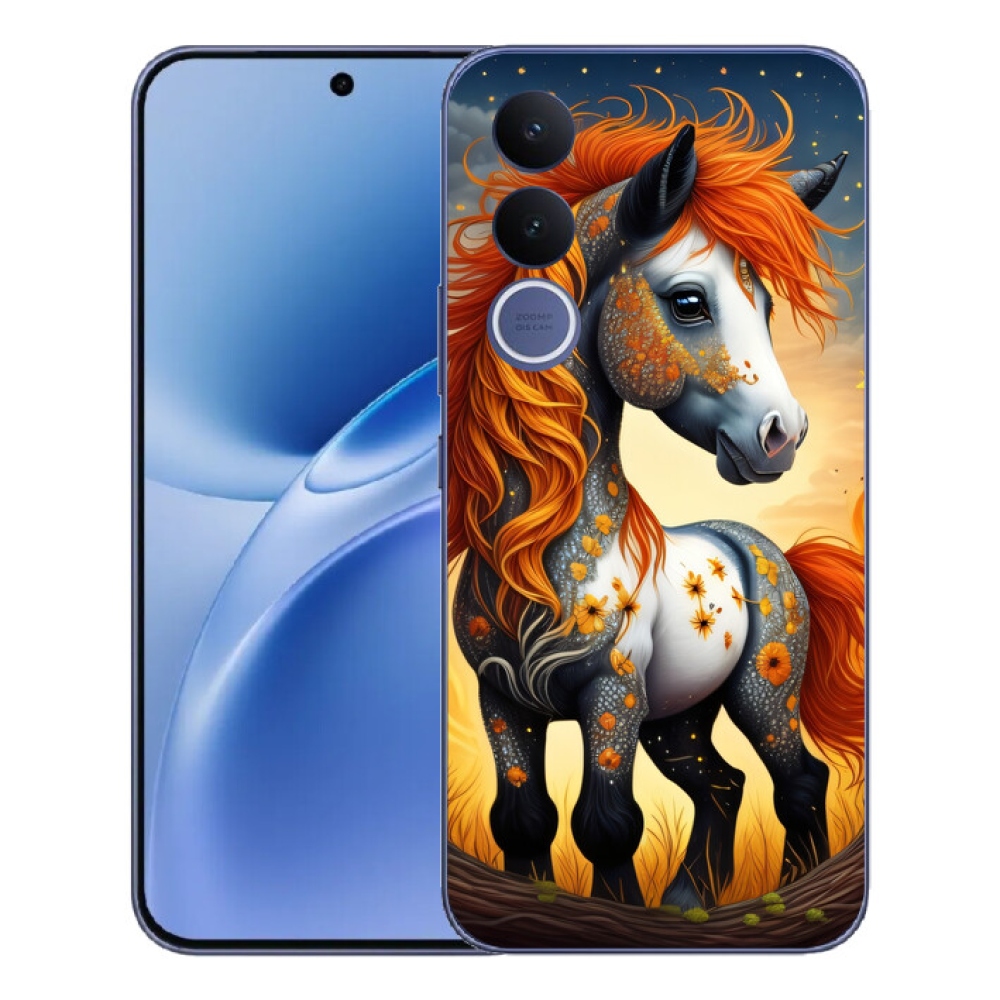Gelový kryt mmCase na Vivo V70 FE - barevný poník