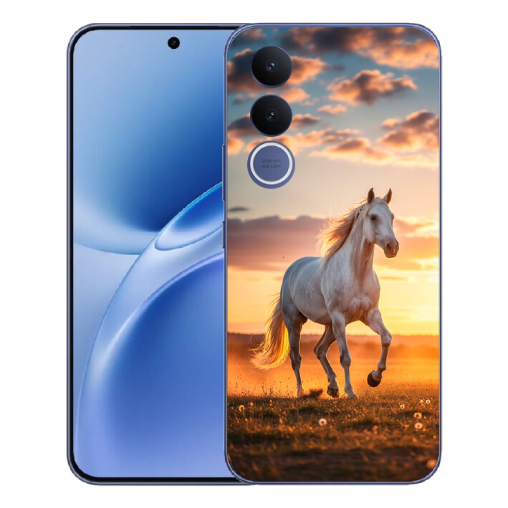Gelový kryt mmCase na Vivo V70 FE - běžící bílý kůň 2