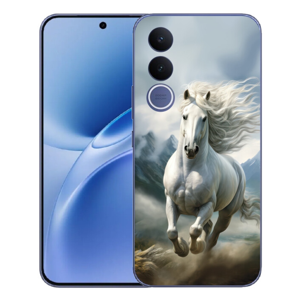 Gelový kryt mmCase na Vivo V70 FE - běžící bílý kůň 3
