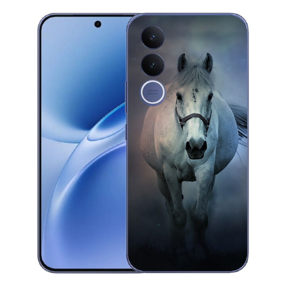 Gelový kryt mmCase na Vivo V70 FE - běžící bílý kůň