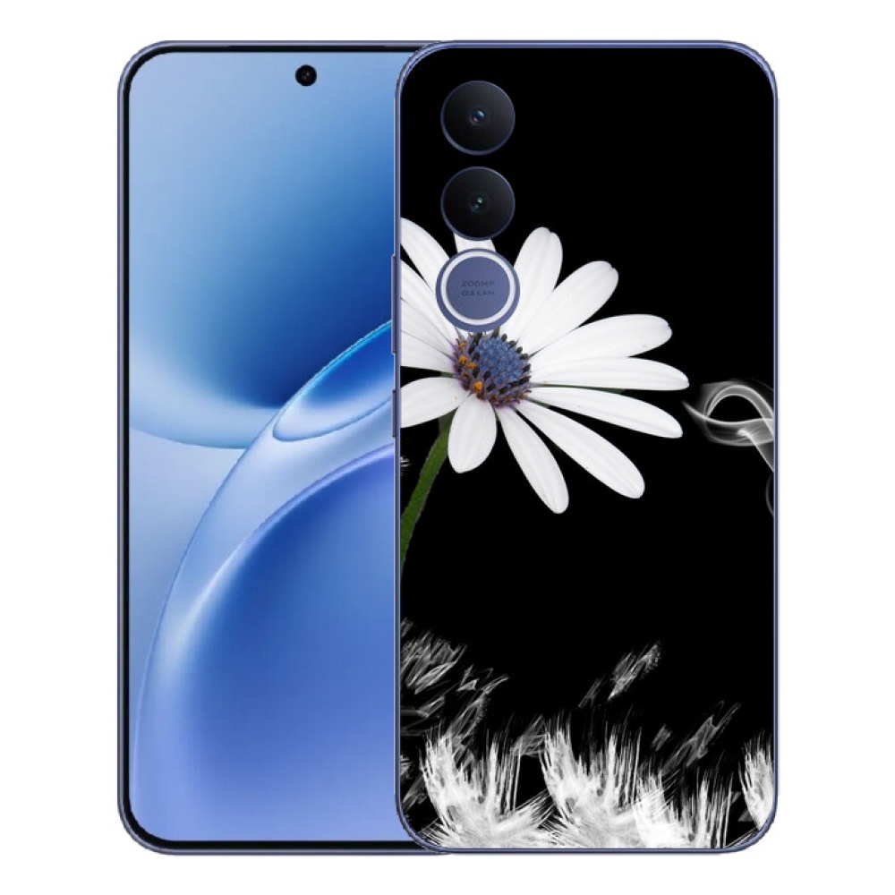 Gelový kryt mmCase na Vivo V70 FE - bílá květina
