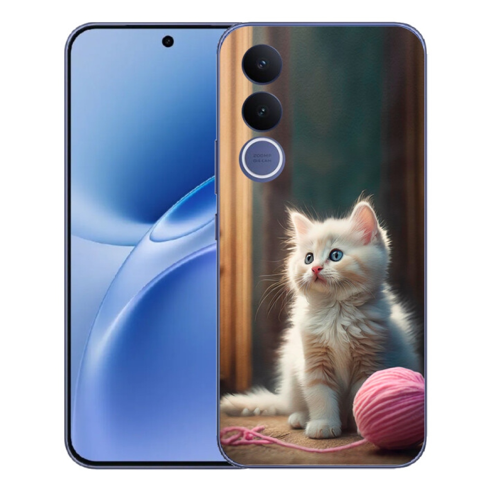 Gelový kryt mmCase na Vivo V70 FE - bílé kotě 2
