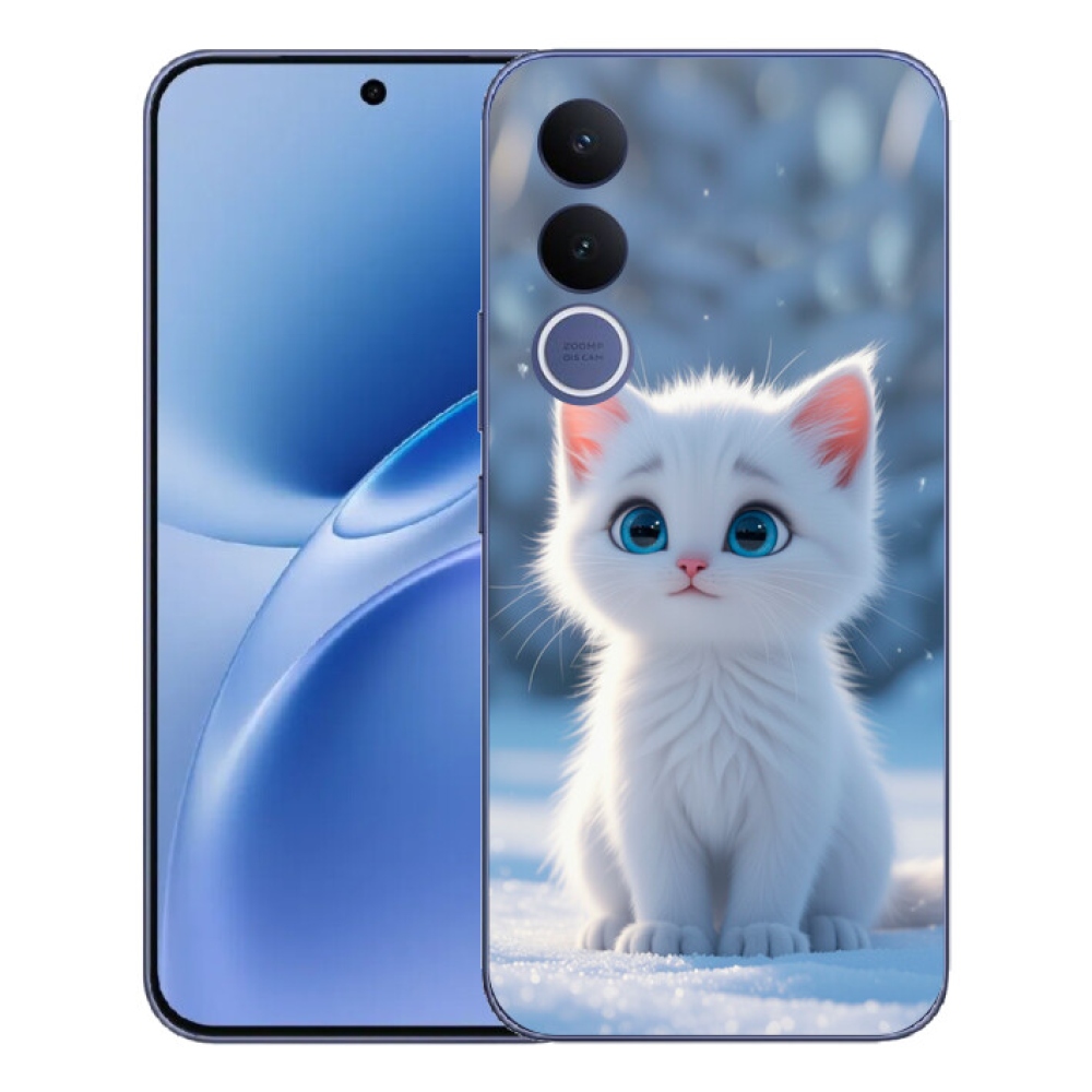 Gelový kryt mmCase na Vivo V70 FE - bílé kotě 3
