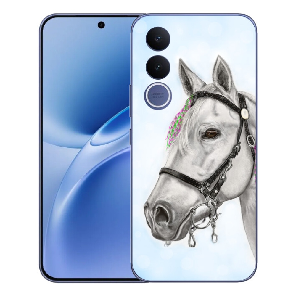 Gelový kryt mmCase na Vivo V70 FE - bílý kůň 1