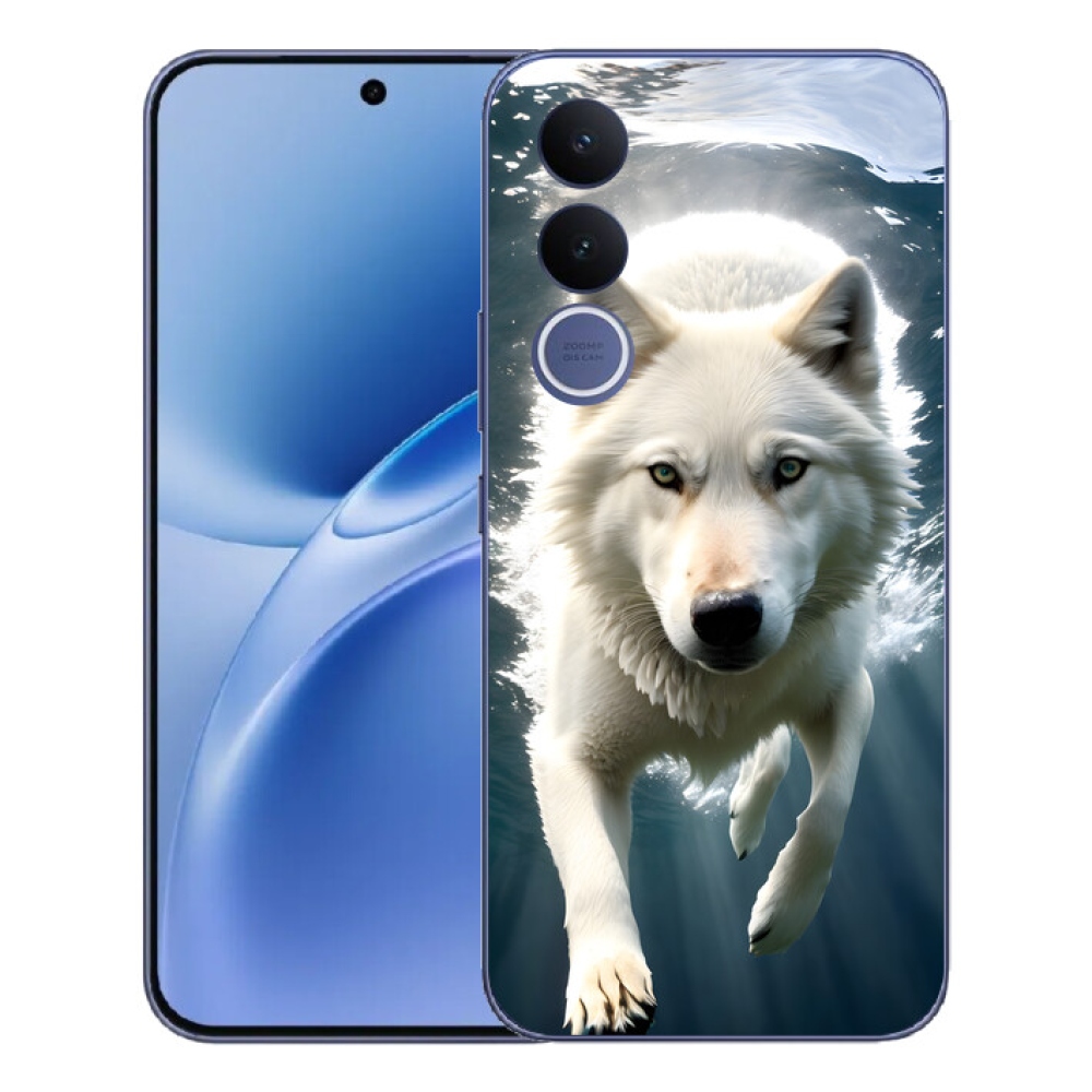 Gelový kryt mmCase na Vivo V70 FE - bílý vlk