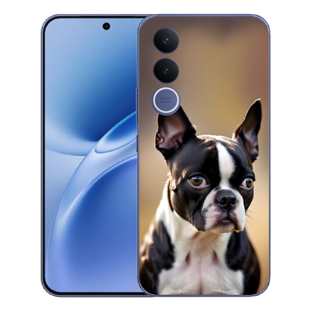 Gelový kryt mmCase na Vivo V70 FE - bostonský teriér