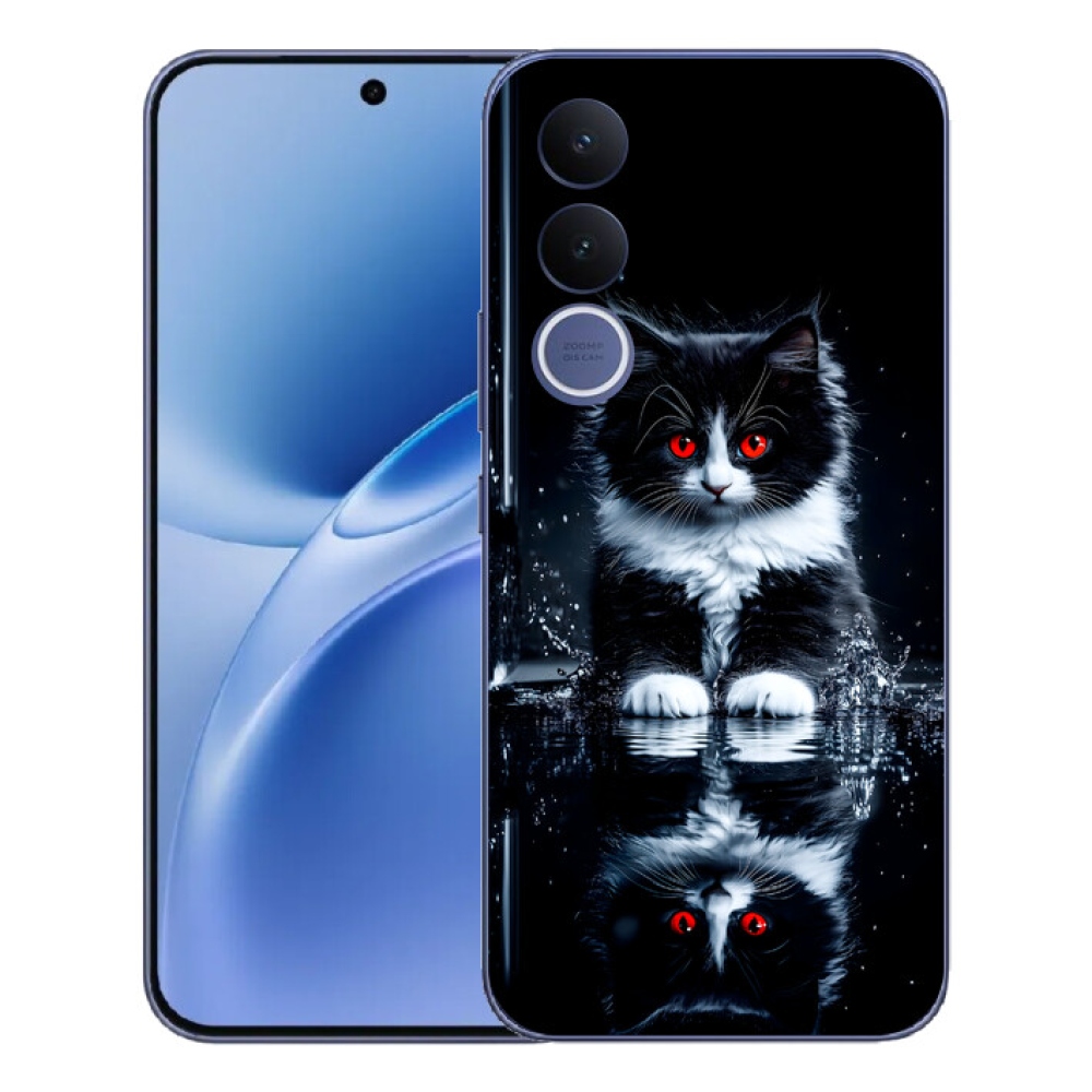 Gelový kryt mmCase na Vivo V70 FE - černobílé kotě