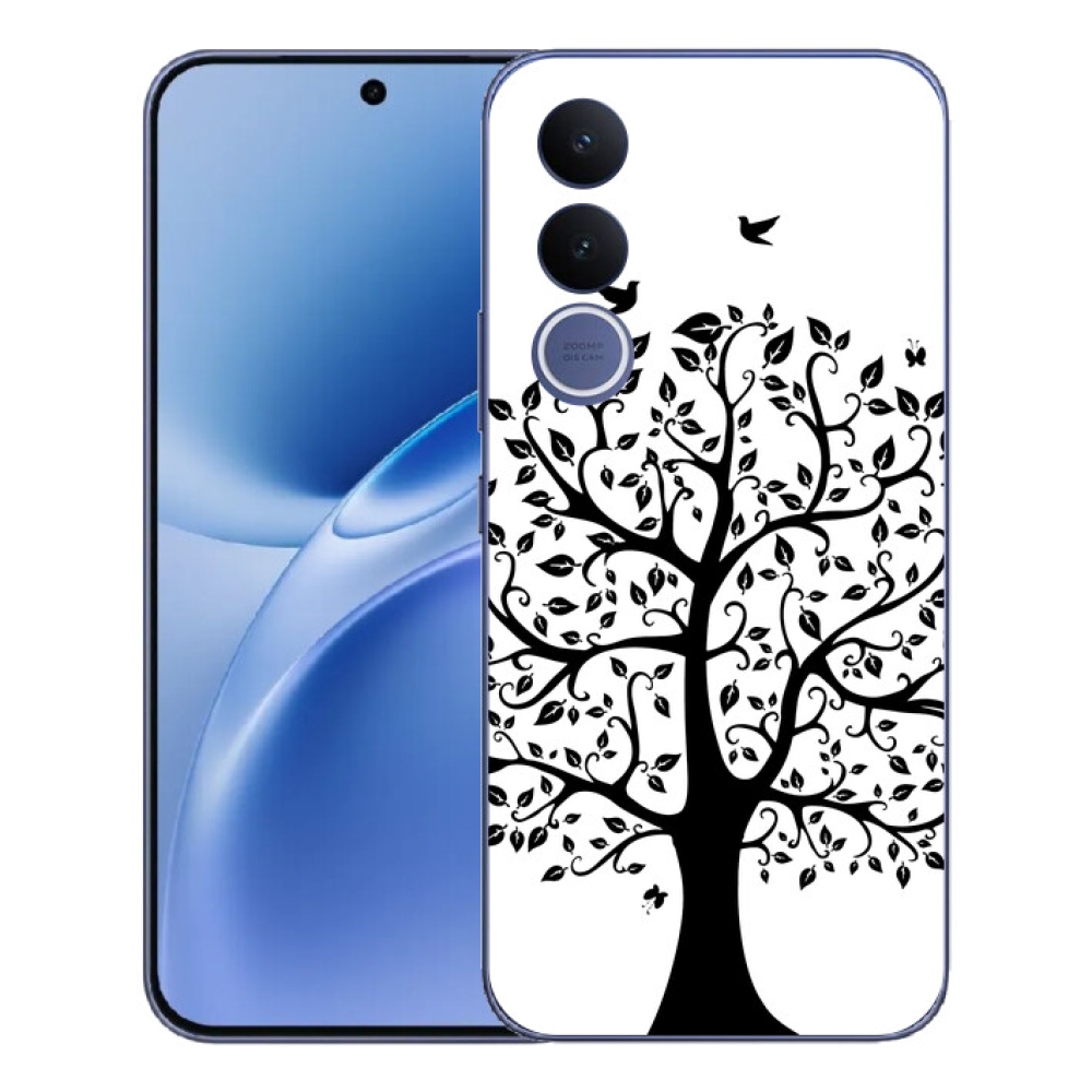 Gelový kryt mmCase na Vivo V70 FE - černobílý strom
