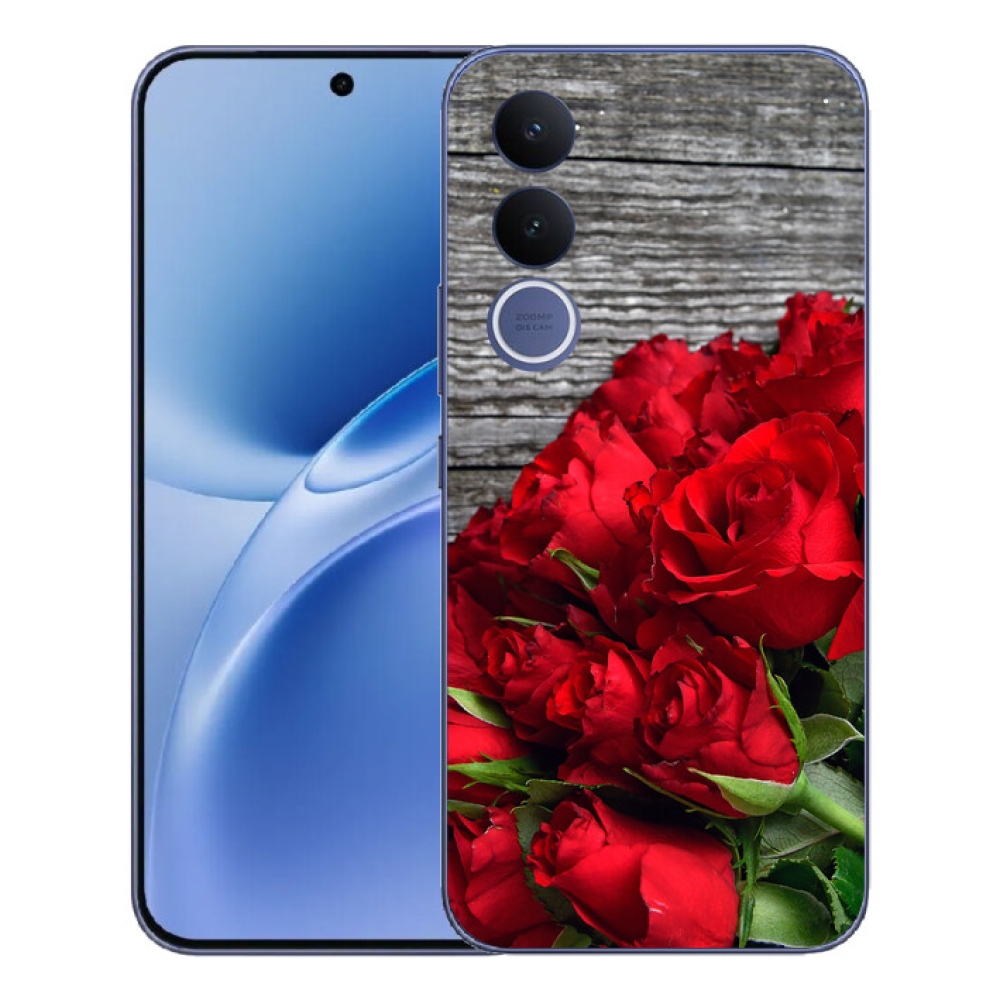 Gelový kryt mmCase na Vivo V70 FE - červené růže