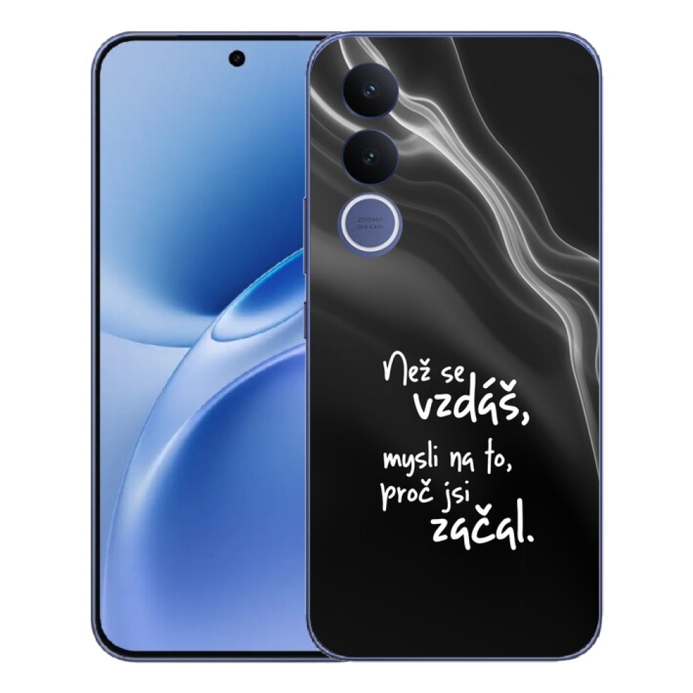 Gelový kryt mmCase na Vivo V70 FE - citát 2 černé pozadí