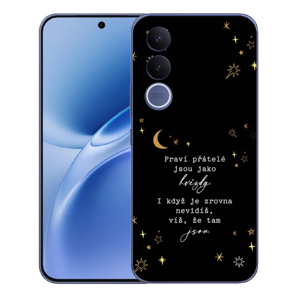 Gelový kryt mmCase na Vivo V70 FE - citát 6 černé pozadí