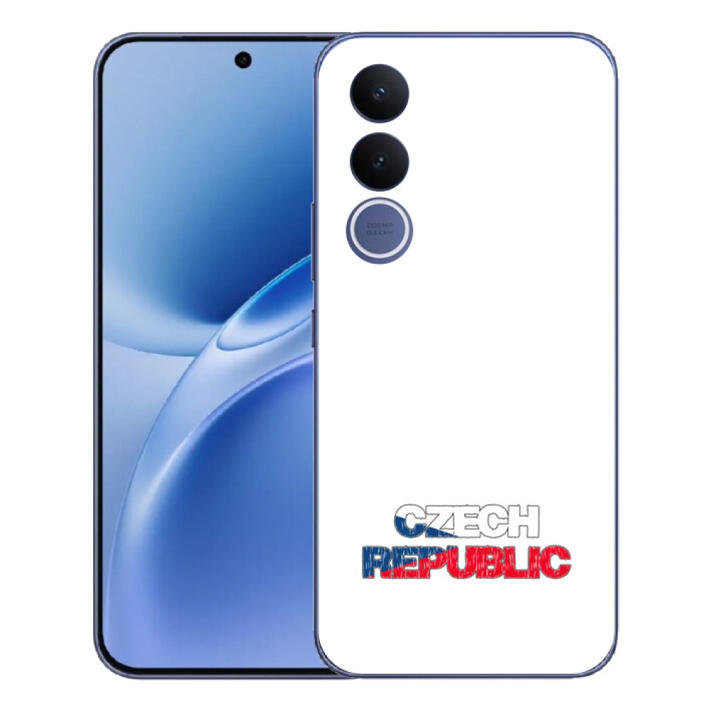 Gelový kryt mmCase na Vivo V70 FE - Czech Republic bílé pozadí