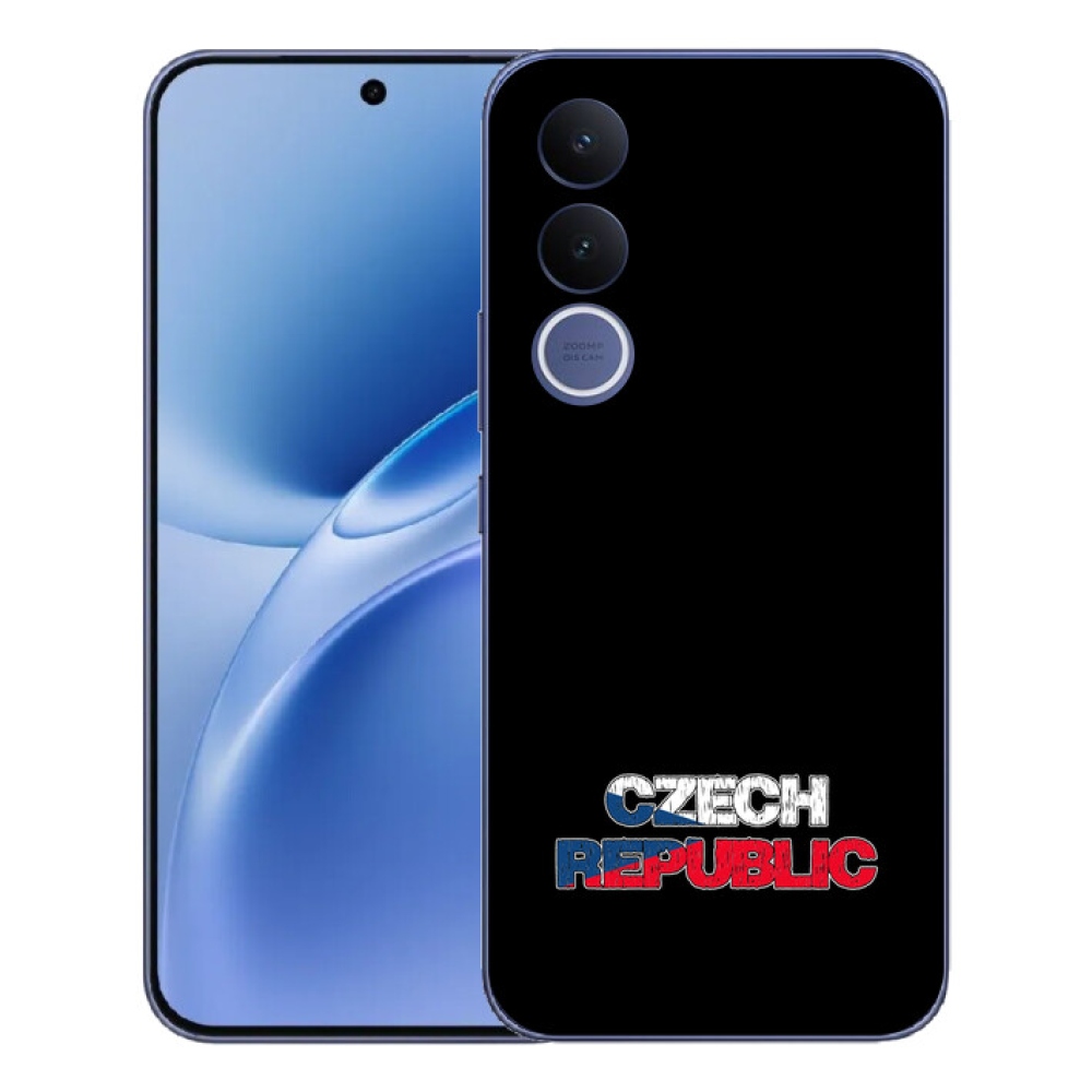 Gelový kryt mmCase na Vivo V70 FE - Czech Republic černé pozadí