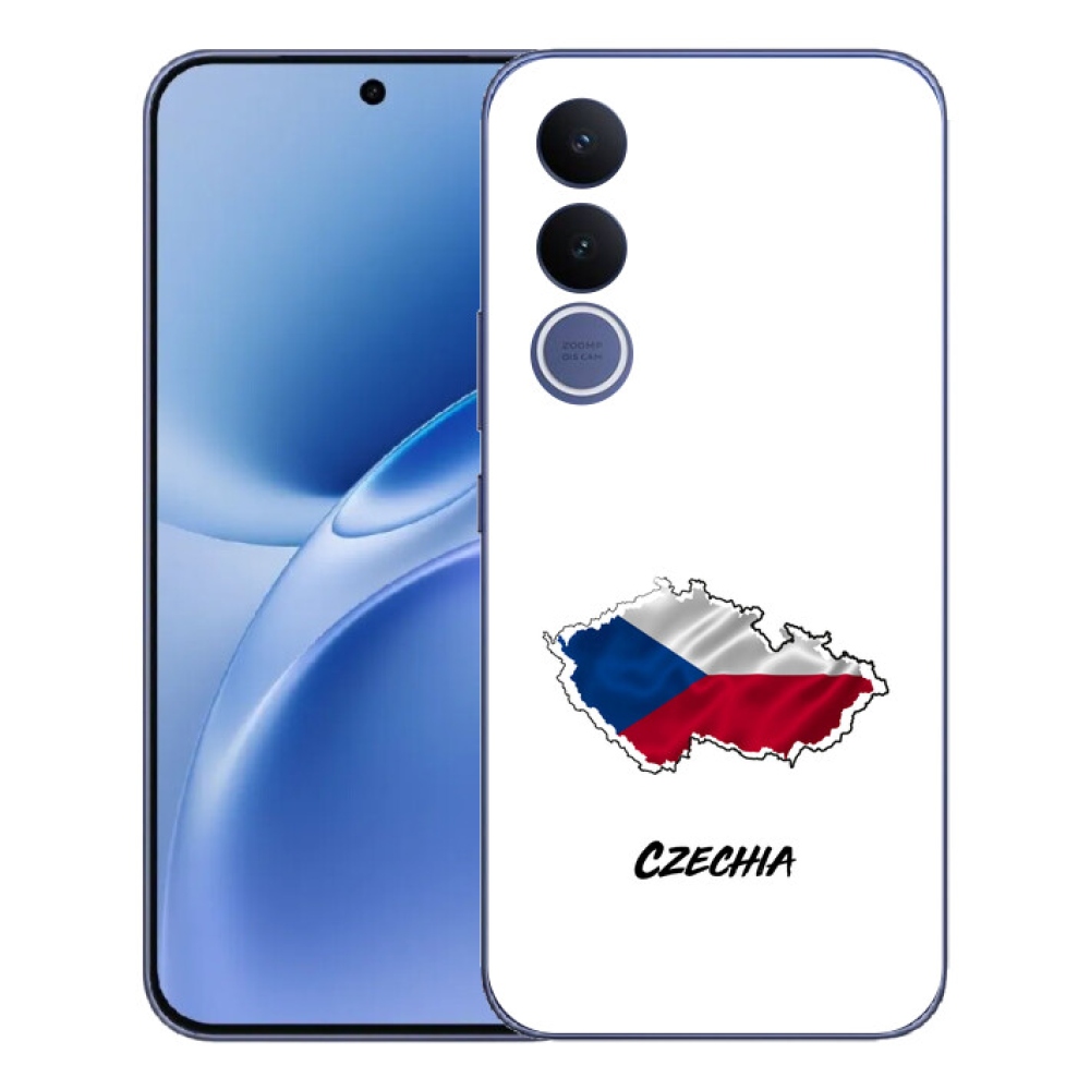 Gelový kryt mmCase na Vivo V70 FE - Czechia bílé pozadí