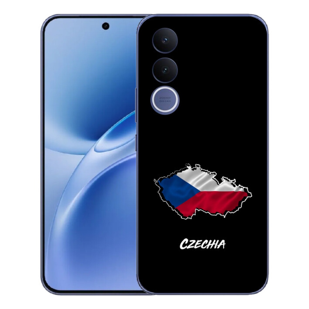 Gelový kryt mmCase na Vivo V70 FE - Czechia černé pozadí