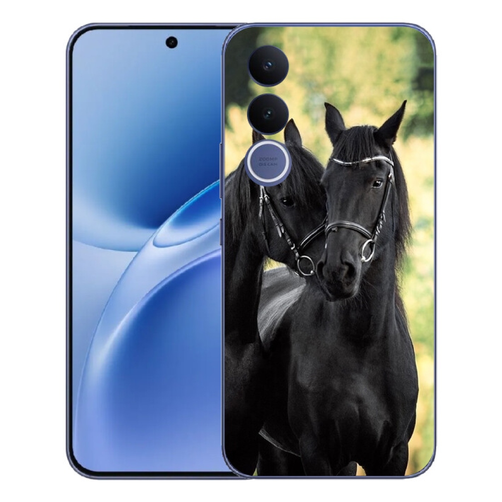 Gelový kryt mmCase na Vivo V70 FE - dva černí koně