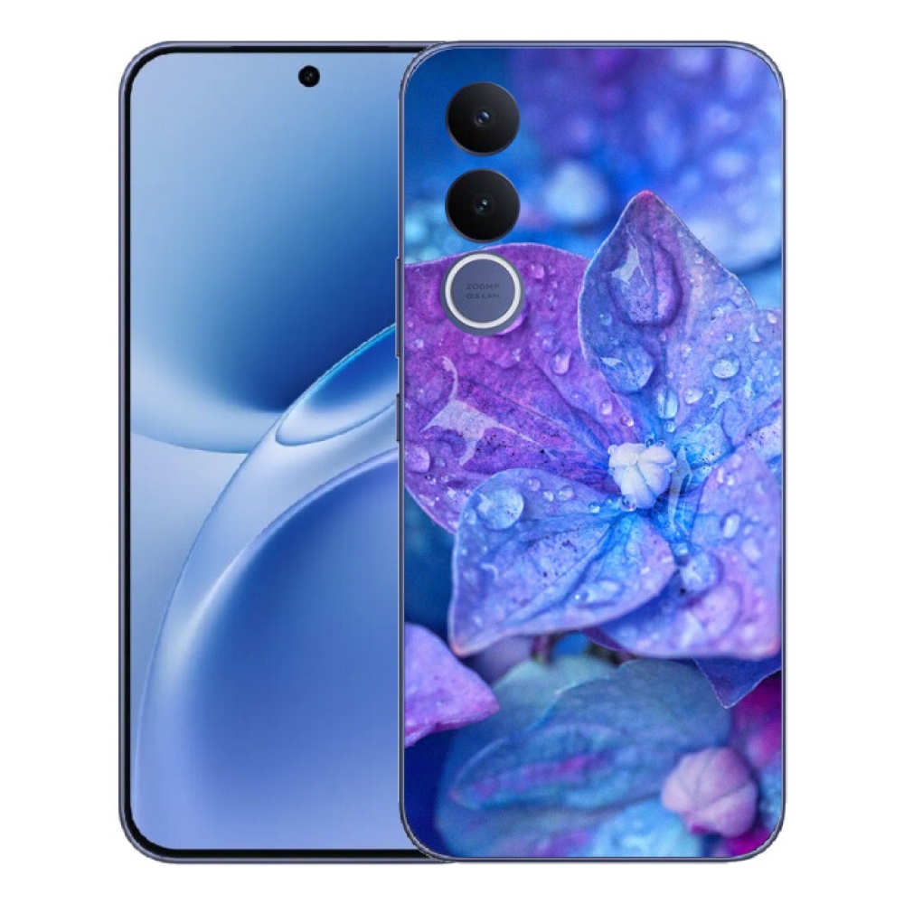 Gelový kryt mmCase na Vivo V70 FE - fialový květ