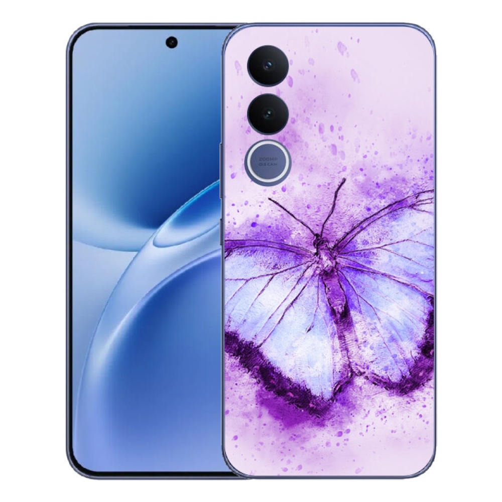 Gelový kryt mmCase na Vivo V70 FE - fialový motýl