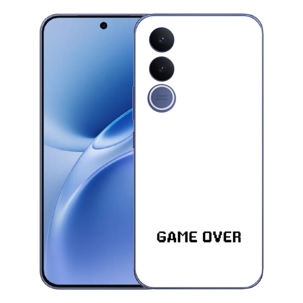 Gelový kryt mmCase na Vivo V70 FE - game over bílé pozadí