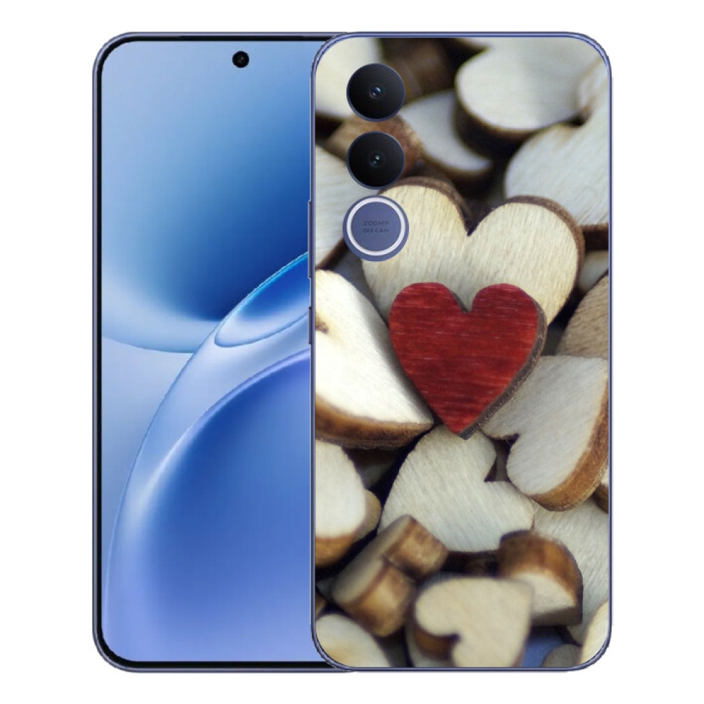 Gelový kryt mmCase na Vivo V70 FE - gravírované červené srdce 