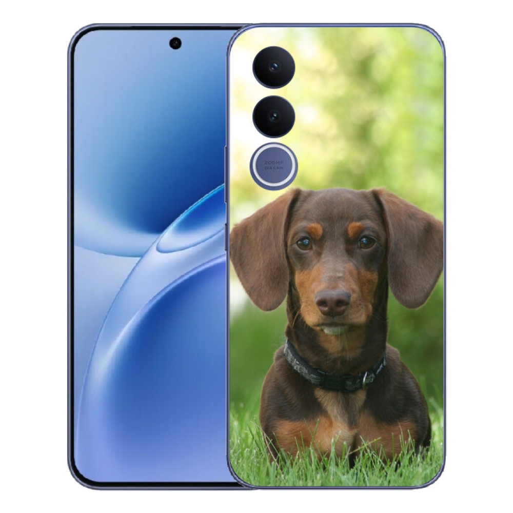 Gelový kryt mmCase na Vivo V70 FE - hnědý jezevčík