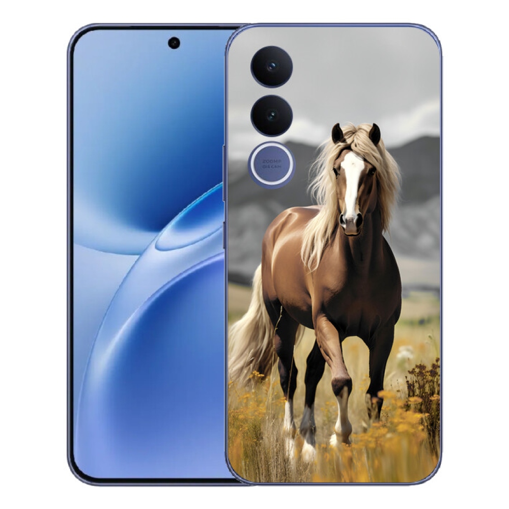 Gelový kryt mmCase na Vivo V70 FE - hnědý kůň 1