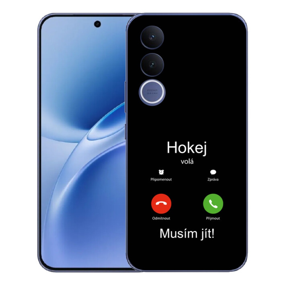 Gelový kryt mmCase na Vivo V70 FE - hokej volá černé pozadí