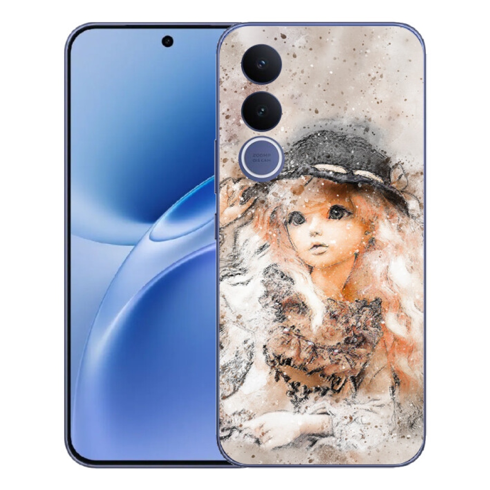 Gelový kryt mmCase na Vivo V70 FE - holčička s kloboukem