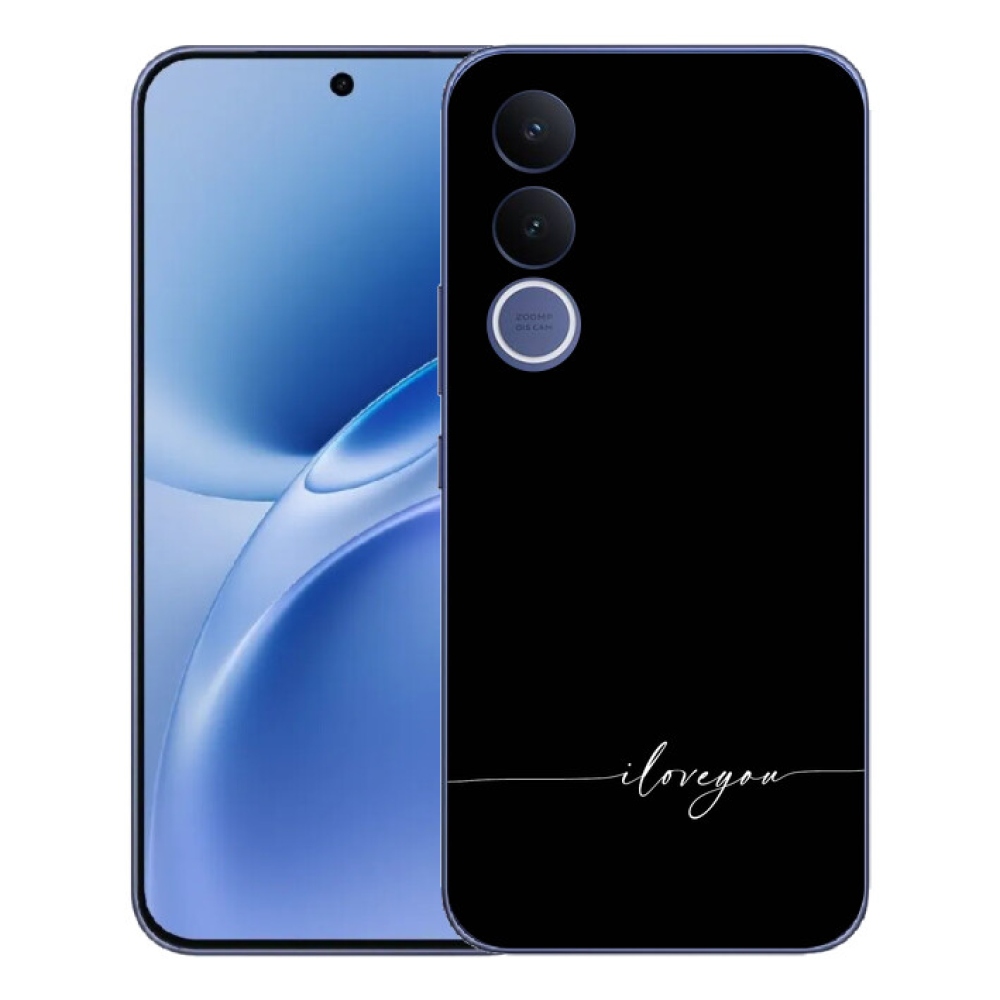 Gelový kryt mmCase na Vivo V70 FE - I love you černé pozadí