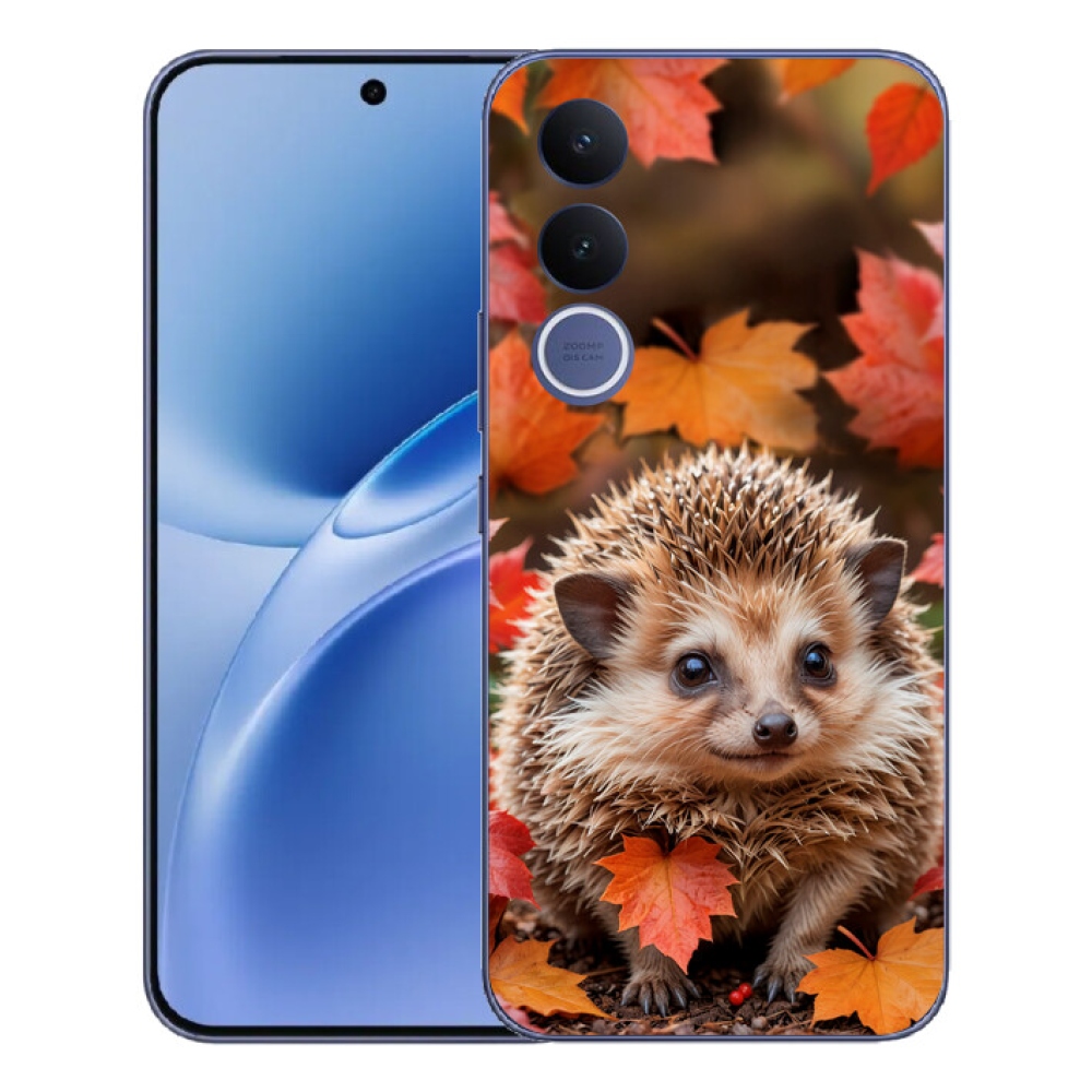 Gelový kryt mmCase na Vivo V70 FE - ježek v listí