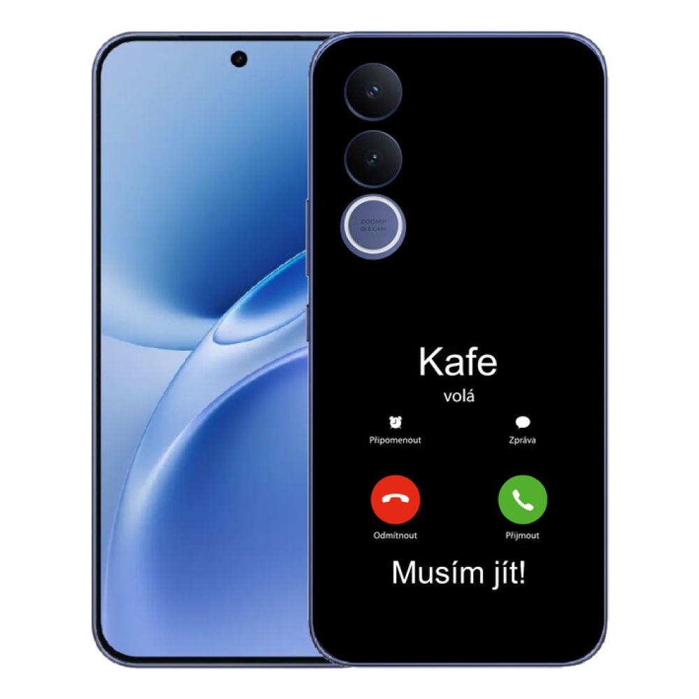 Gelový kryt mmCase na Vivo V70 FE - kafe volá černé pozadí