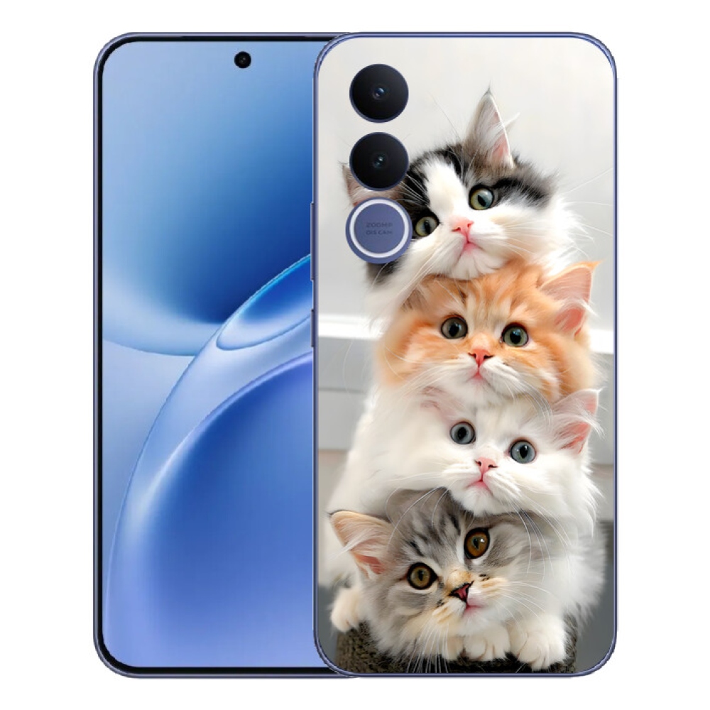 Gelový kryt mmCase na Vivo V70 FE - kočičí parta