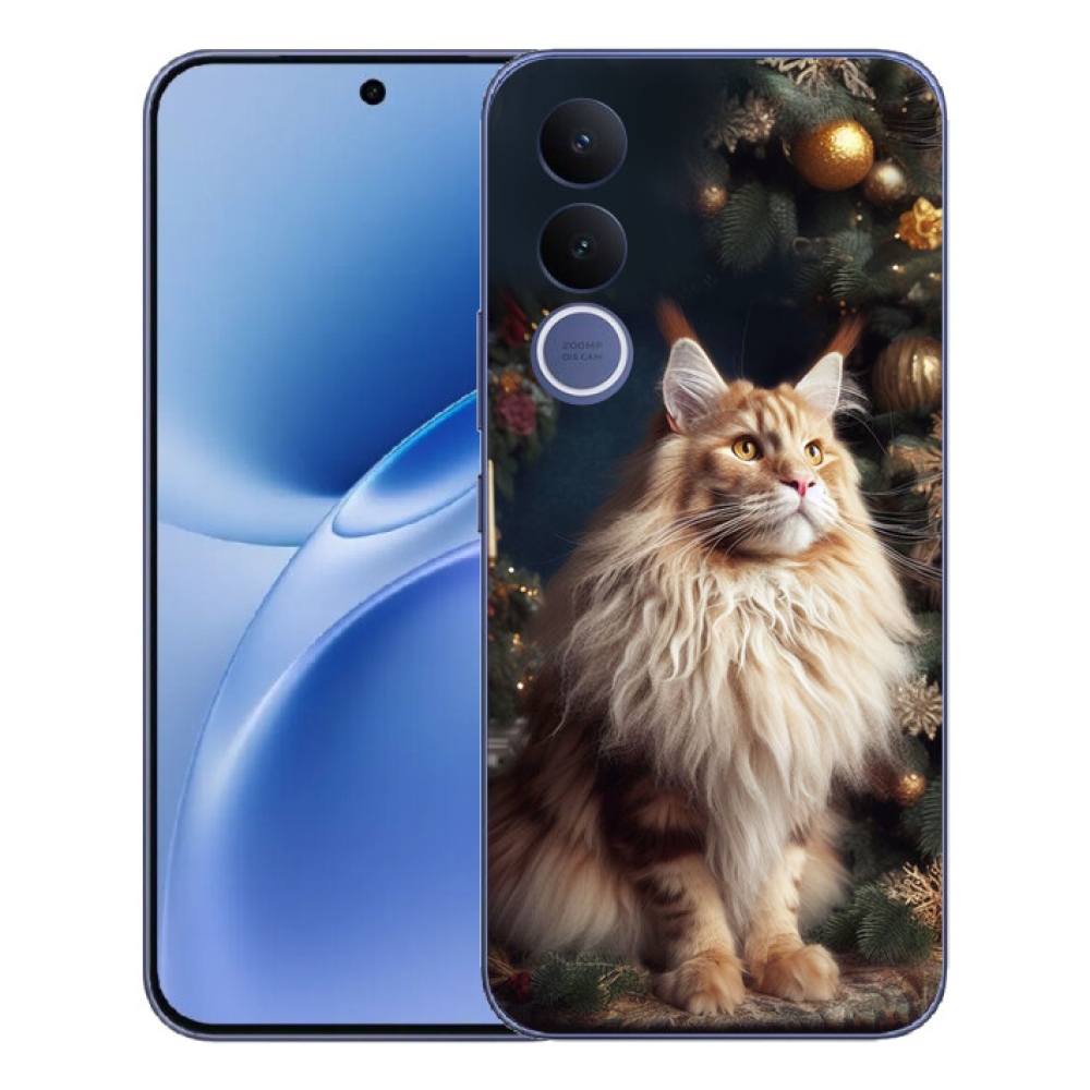 Gelový kryt mmCase na Vivo V70 FE - kočka u stromku