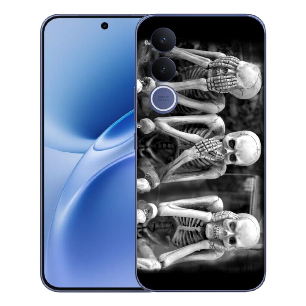 Gelový kryt mmCase na Vivo V70 FE - kostlivci