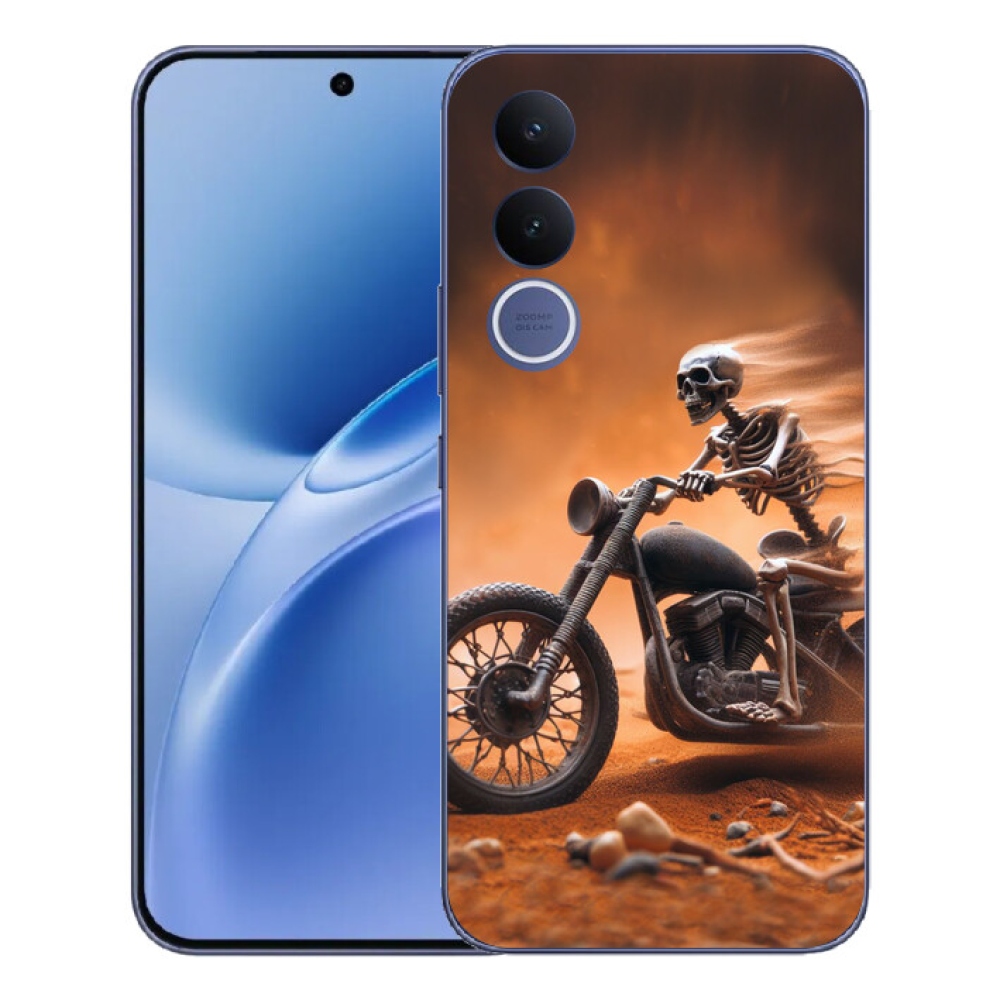 Gelový kryt mmCase na Vivo V70 FE - kostra na motorce