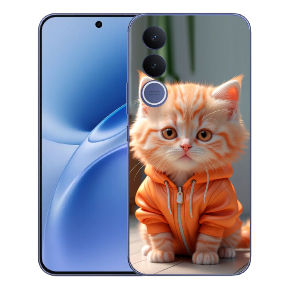 Gelový kryt mmCase na Vivo V70 FE - kotě v mikině