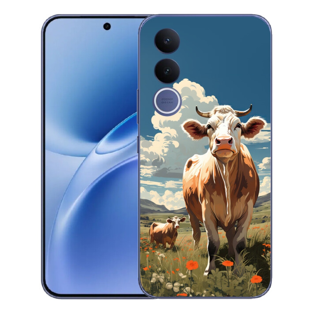 Gelový kryt mmCase na Vivo V70 FE - krávy na louce