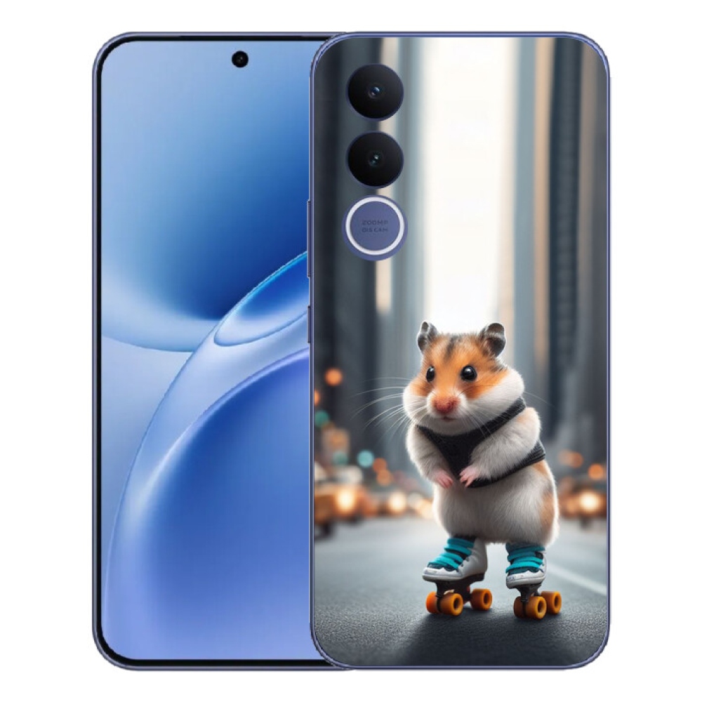 Gelový kryt mmCase na Vivo V70 FE - křeček na bruslích