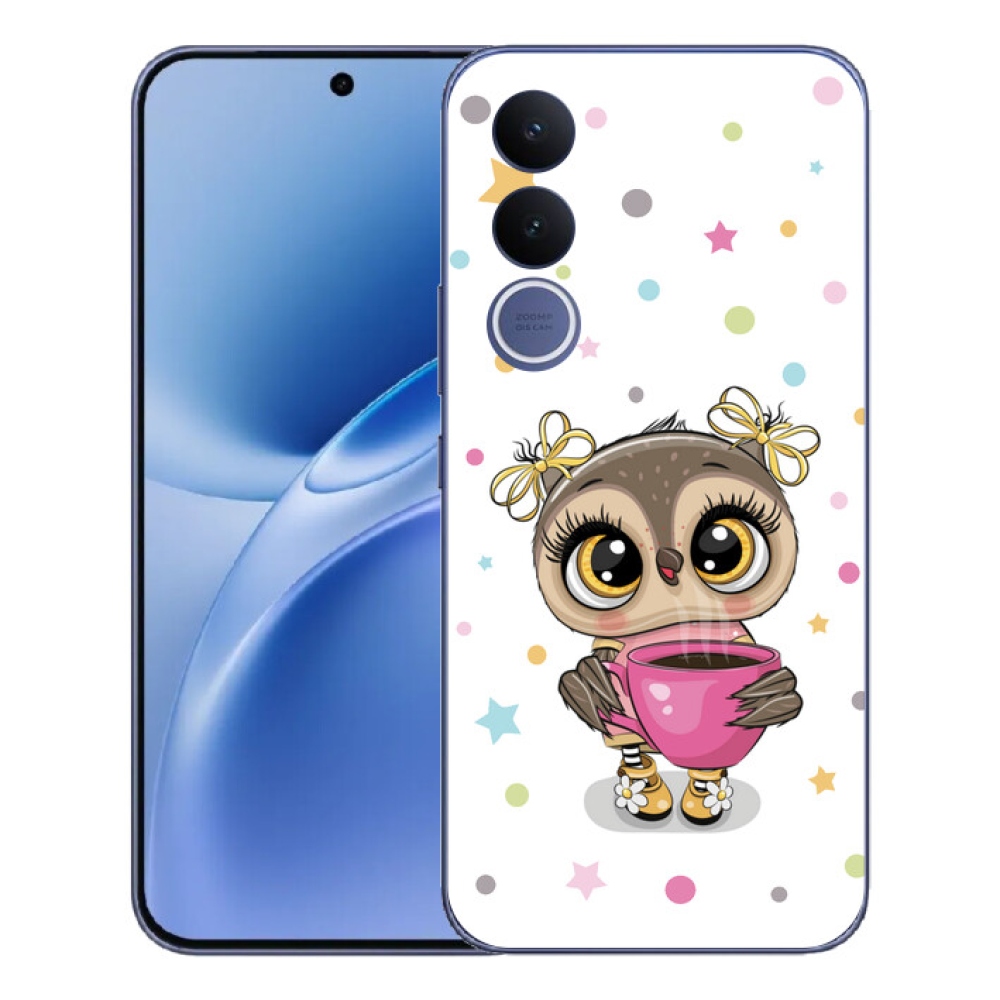 Gelový kryt mmCase na Vivo V70 FE - kreslená sovička