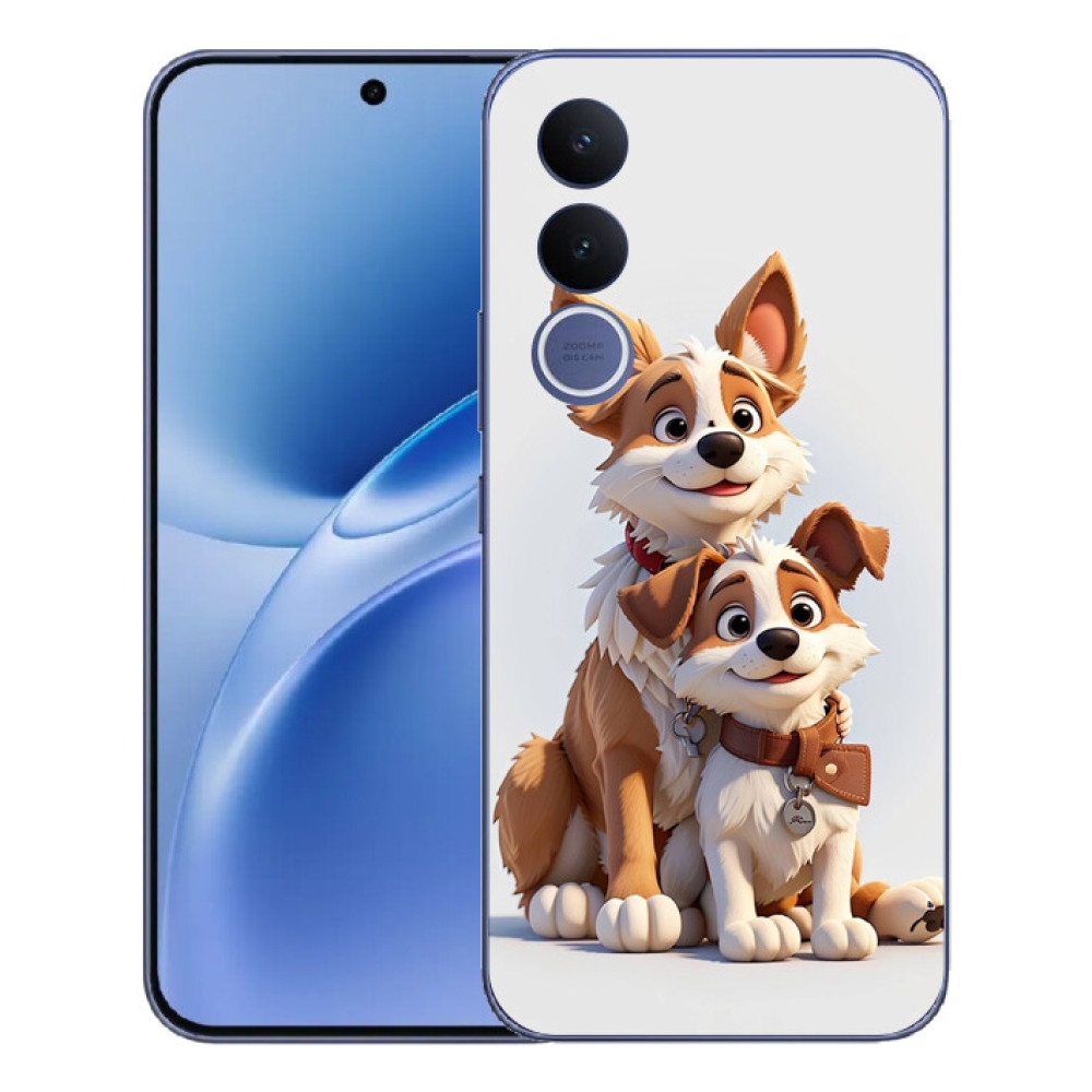 Gelový kryt mmCase na Vivo V70 FE - kreslení psi