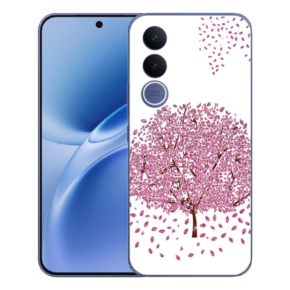 Gelový kryt mmCase na Vivo V70 FE - kreslený strom s listy