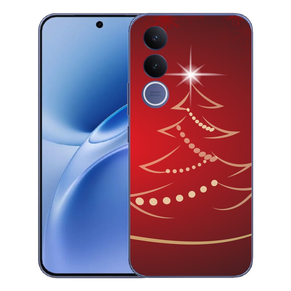 Gelový kryt mmCase na Vivo V70 FE - kreslený vánoční stromek