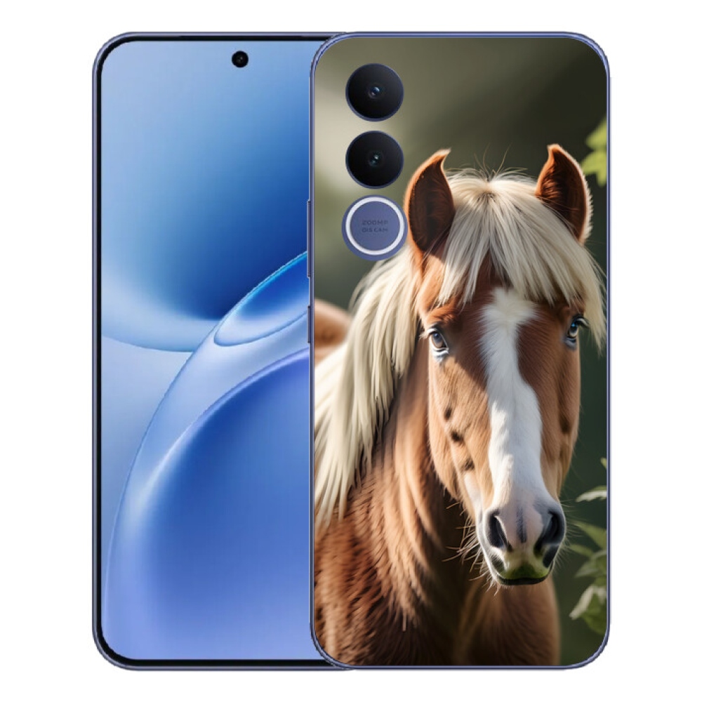 Gelový kryt mmCase na Vivo V70 FE - kůň se světlou hřívou