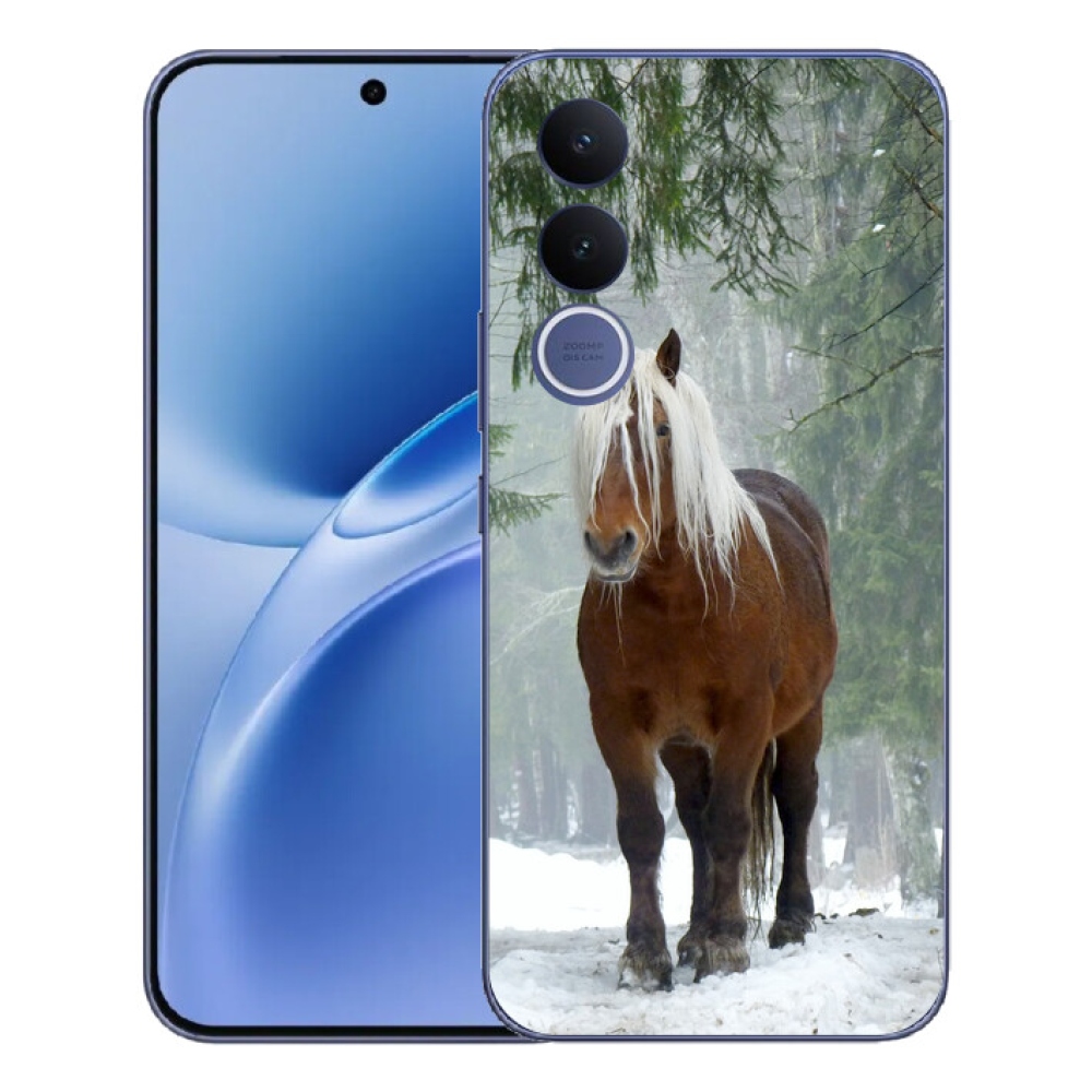 Gelový kryt mmCase na Vivo V70 FE - kůň v lese