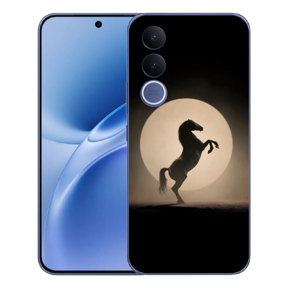 Gelový kryt mmCase na Vivo V70 FE - kůň v siluetě