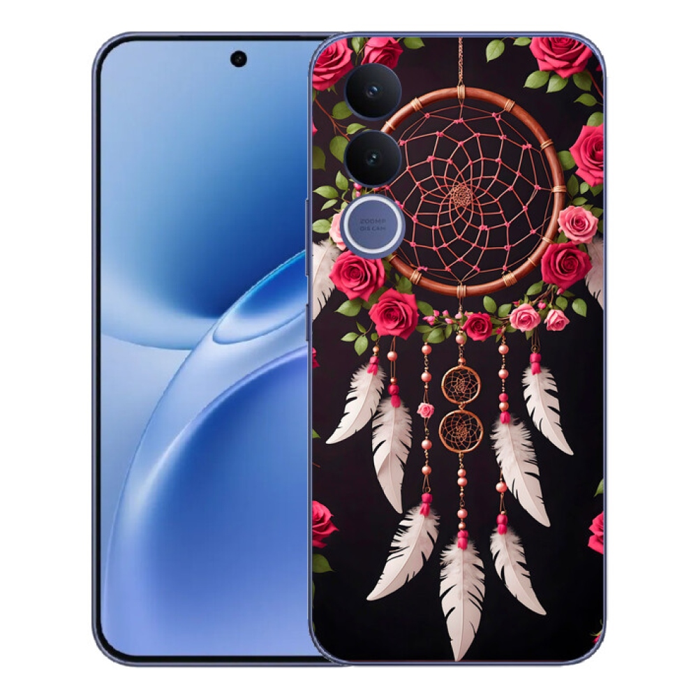 Gelový kryt mmCase na Vivo V70 FE - lapač snů s růžemi